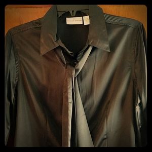 NWT black blouse with neck tie